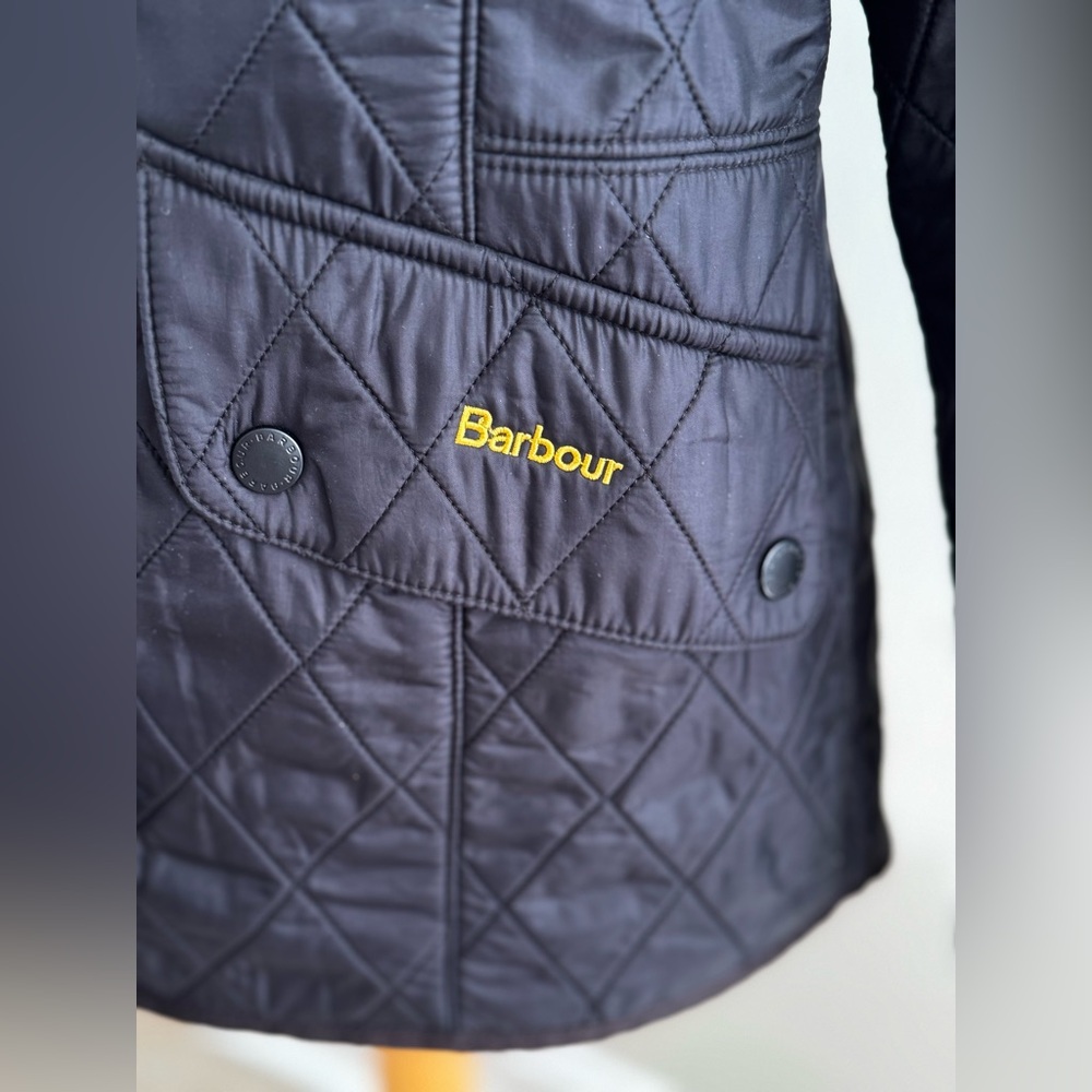 Barbour Cavalry Polarquilt Quilted Jacket Women's Black Size US 8 - Picture 11 of 11